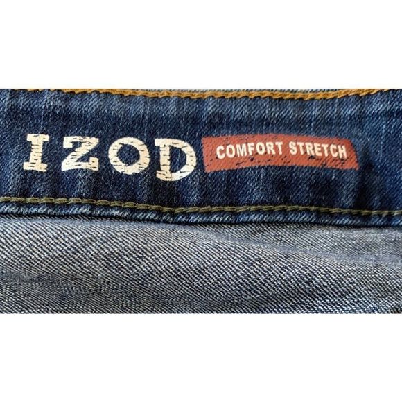 Mens Izod Comfort Stretch Dark Jeans 38 x 34 Long Straight Leg Fit 0513 - Picture 7 of 8